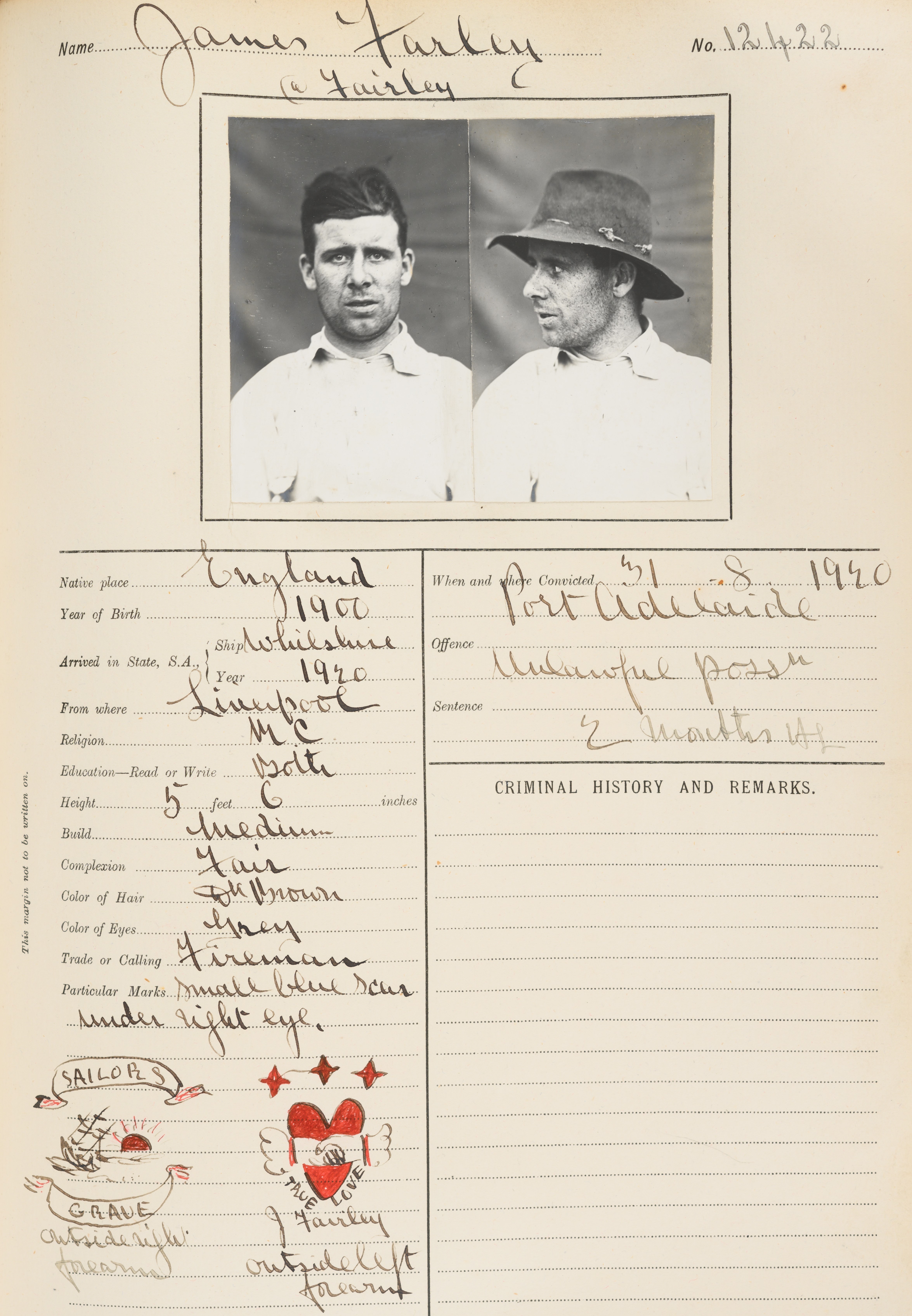 James Farley Mug shot full page