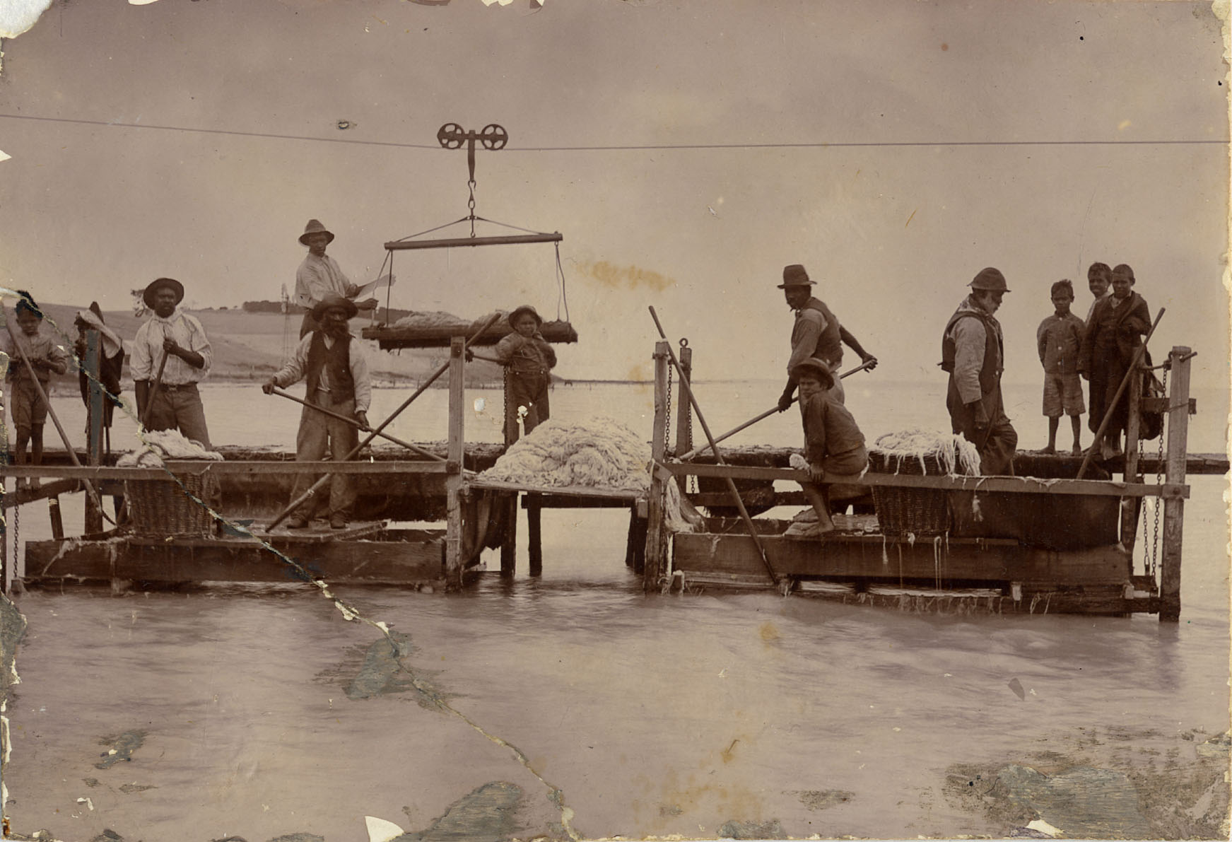 Wool washing at Point Mcleay